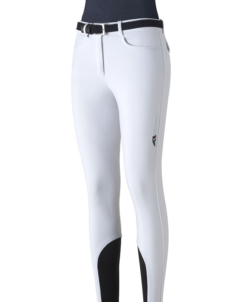 Pantalones de montar a caballo blancos (grip rodilla) para mujer - Corner - Equiline