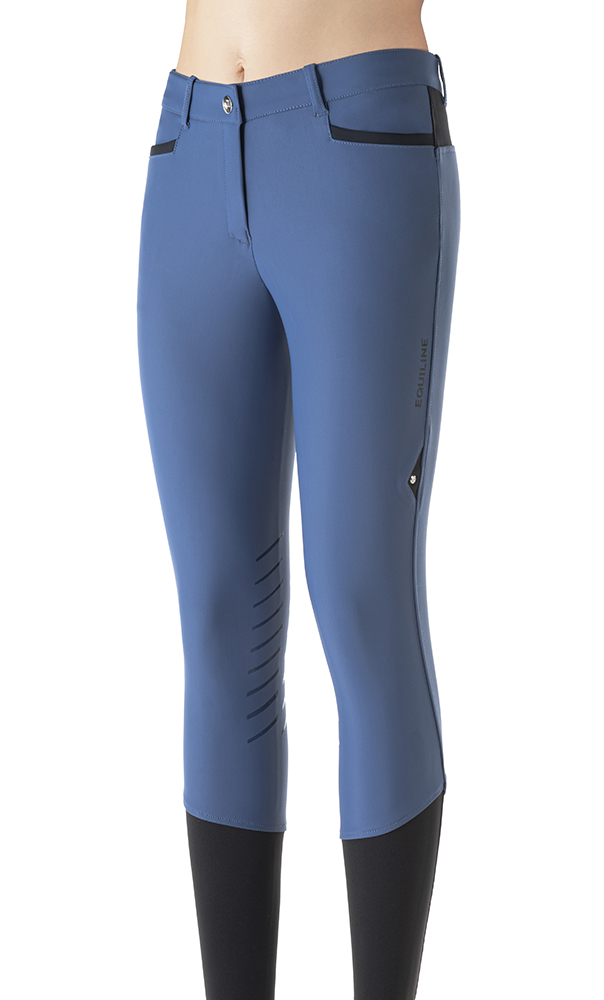 Pantalons d'équitation bleu (grip aux genoux) pour femme Cepik - Equiline