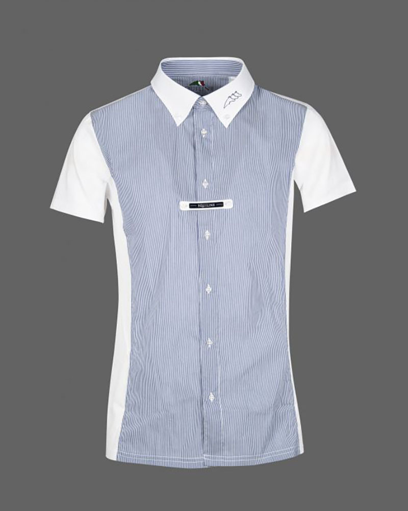 Men’s navy blue and white striped competition shirt – Farel – Equiline