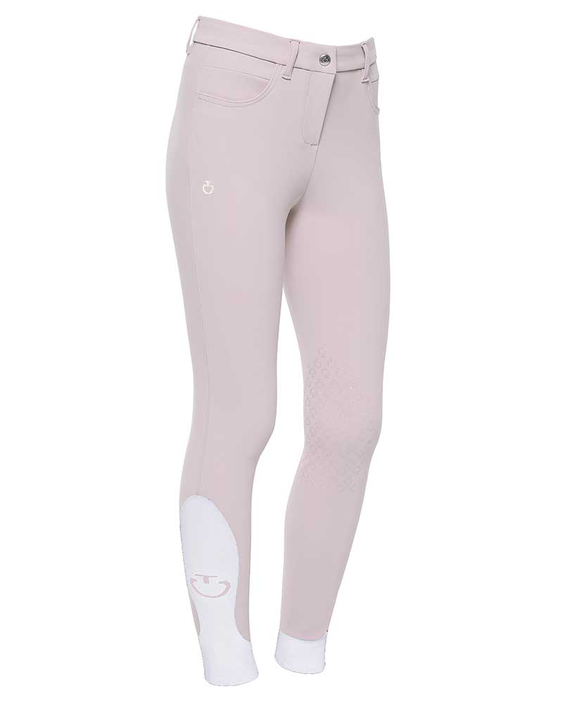 Pantalons rose clair avec poches (grip aux genoux) pour fille - Cavalleria Toscana