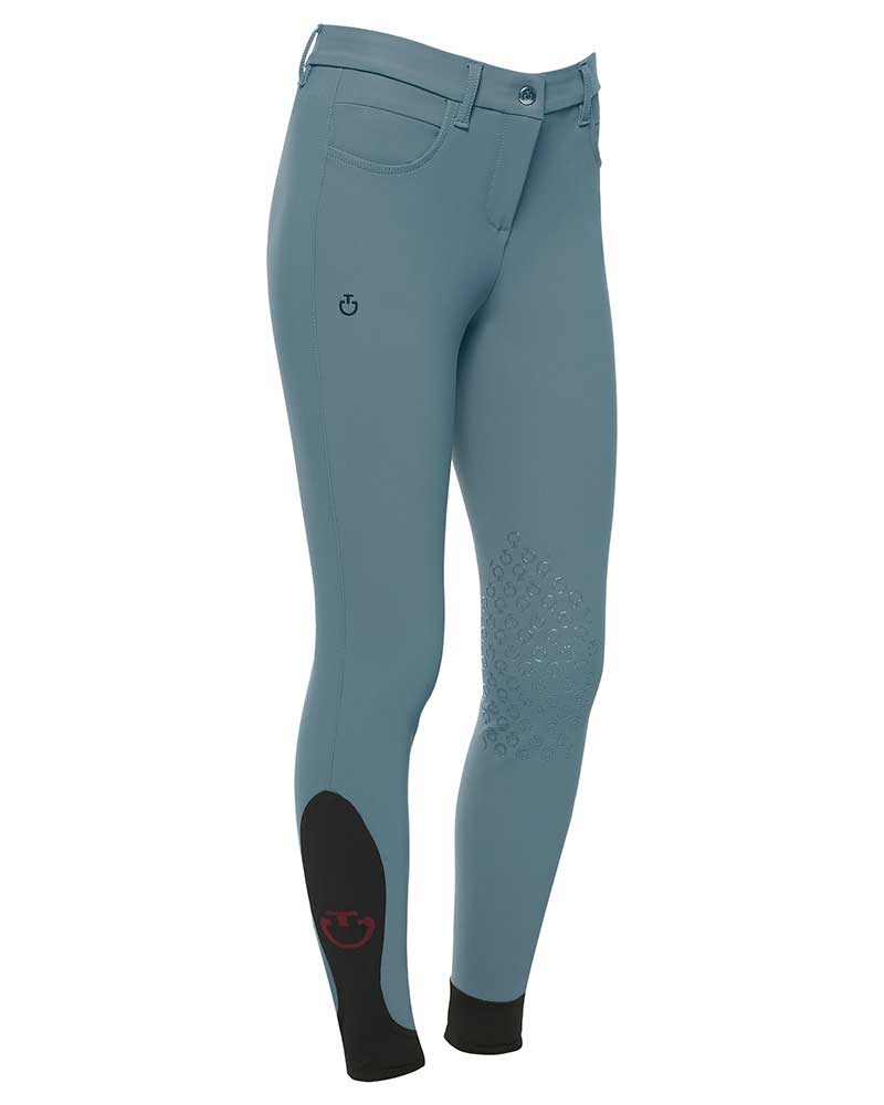 Bluish Gray Riding Pants with Pockets (Knee Grip) for Girls - Cavalleria Toscana