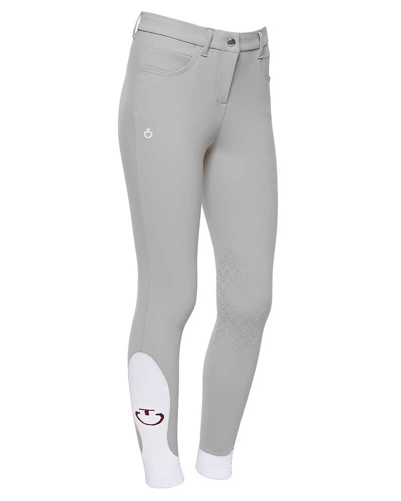 Light Grey Riding Pants with Pockets (Knee Grip) for Girls - Cavalleria Toscana