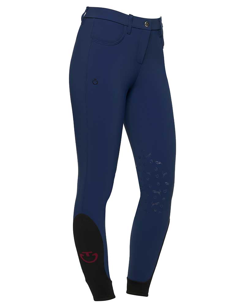 Pantalons d'équitation bleu marine (grip aux genoux) pour fille - Cavalleria Toscana