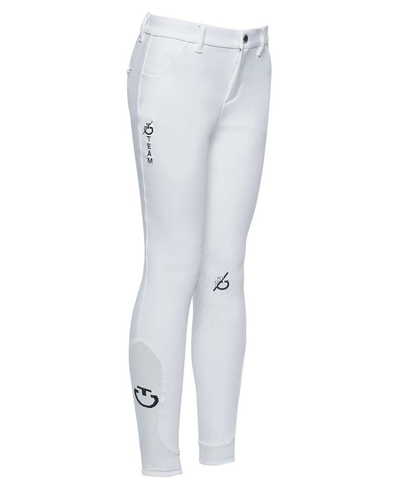 Pantalons d'équitation blanc (grip aux genoux) pour fille CT Team - Cavalleria Toscana