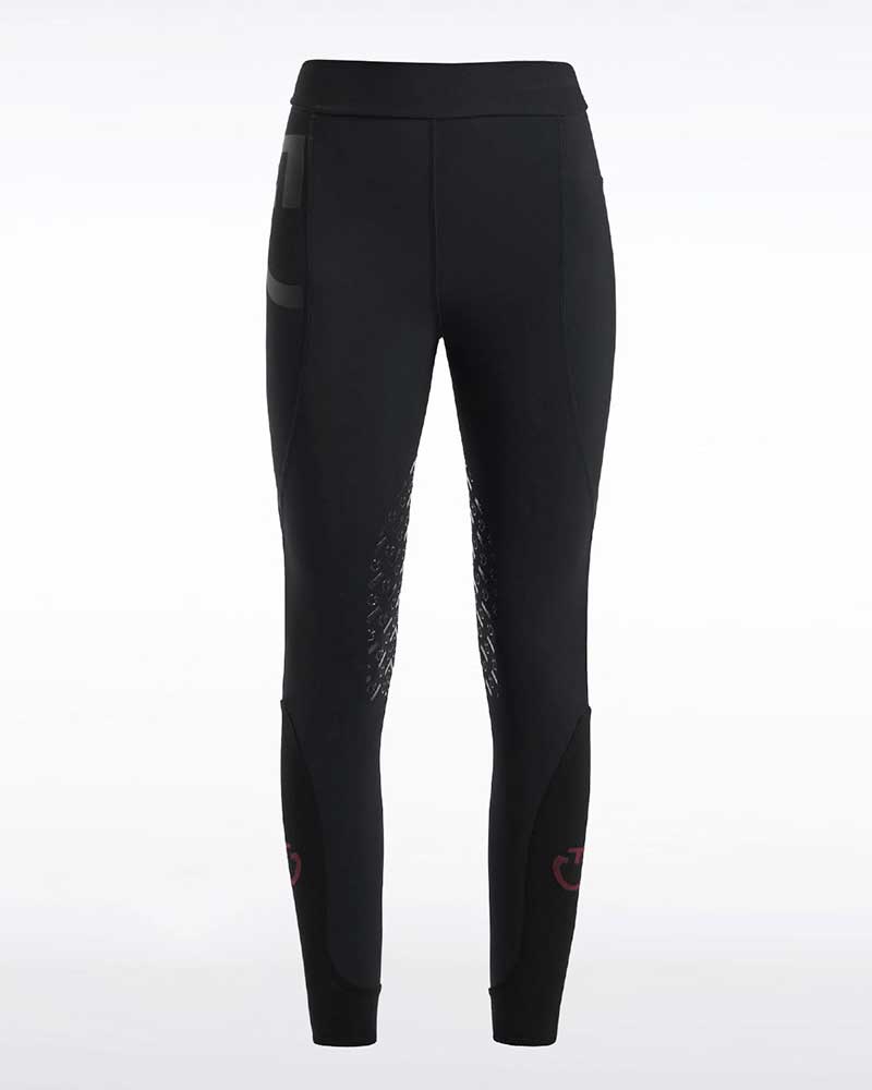 Leggings de taille haute noir (grip aux genoux) pour femme - Cavalleria Toscana