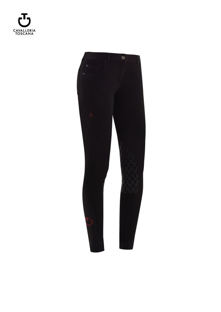 Women's Black Riding Breeches (Knee Grip) - Cavalleria Toscana