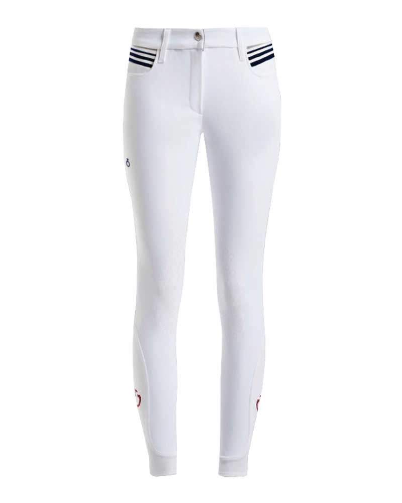 Pantalons d'équitation blanc (grip aux genoux) pour femme - Cavalleria Toscana
