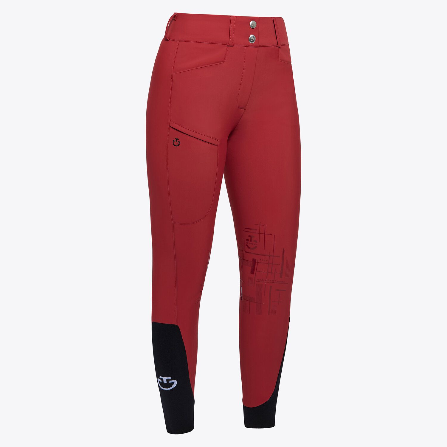 Pantalons rouge de taille haute (grip aux genoux) pour femme Academy - Cavalleria Toscana