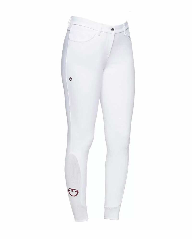 Pantalons d'équitation blanc avec grip silicone au genou pour femme - Cavalleria Toscana