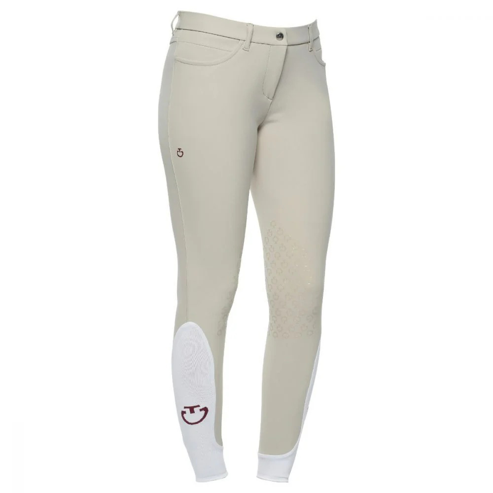 Light beige riding pants with silicone knee grip for women - Cavalleria Toscana