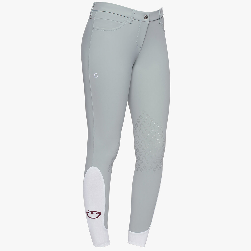 Light grey riding breeches with knee silicone grip for women - Cavalleria Toscana