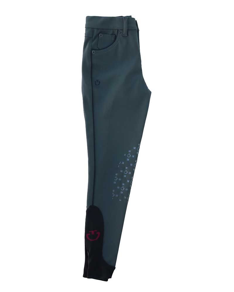 Pantalones gris oscuro con bolsillos y ribetes negro (grip rodilla) junior unisex - Cavalleria Toscana