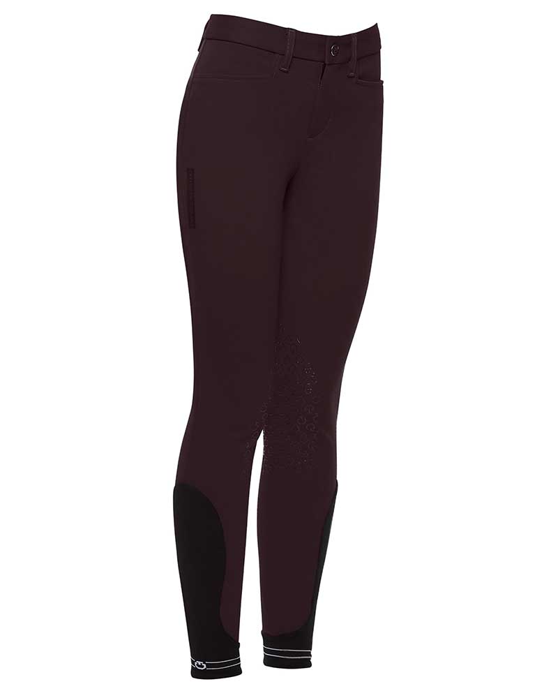 Pantalons d'équitation bordeaux foncé (grip aux genoux) junior unisexe - Cavalleria Toscana