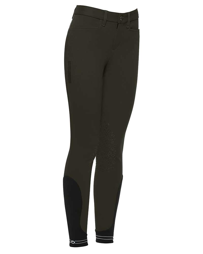 Dark Khaki Riding Pants (Knee Grip) Junior Unisex - Cavalleria Toscana