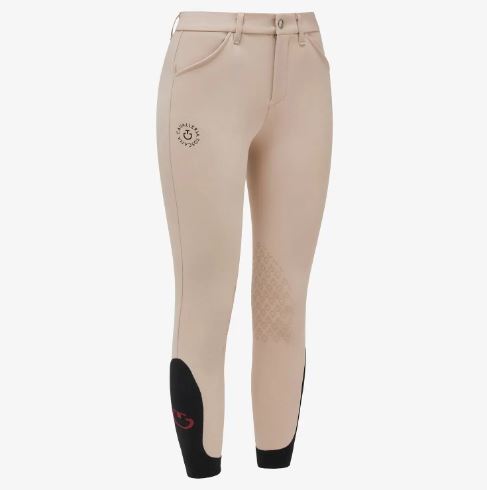 Pantalons beige avec poches et brodé (grip aux genoux) junior unisexe - Cavalleria Toscana