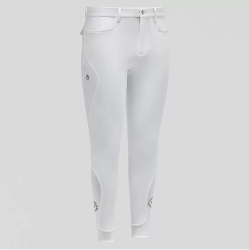 Pantalons d'équitation blanc (grip aux genoux) avec ventilation supérieure pour homme - Cavalleria Toscana