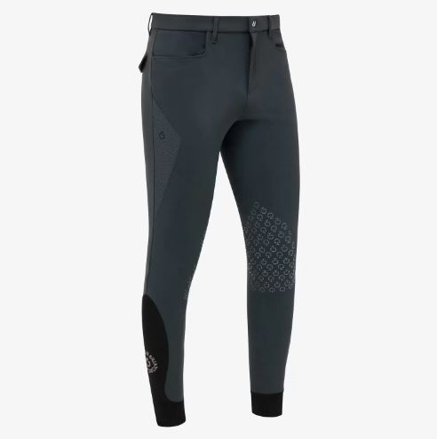 Pantalons d'équitation gris (grip aux genoux) avec ventilation supérieure pour homme - Cavalleria Toscana