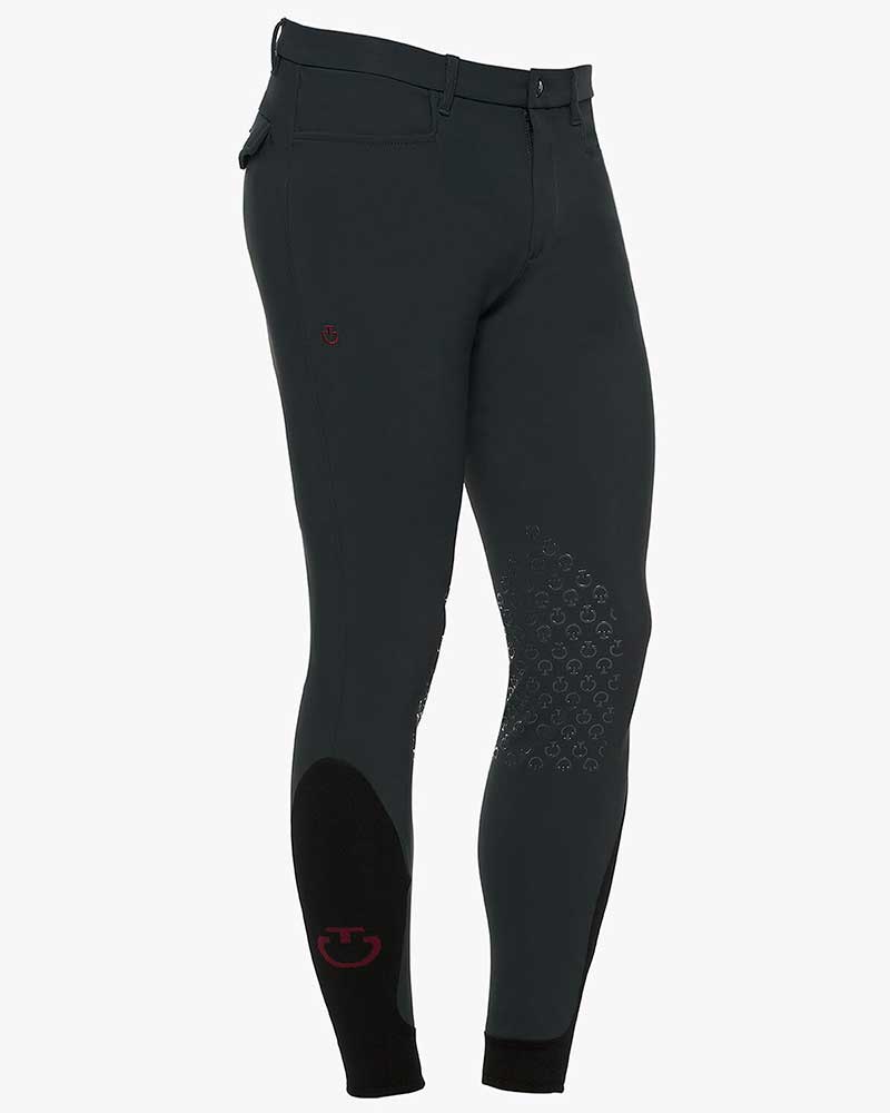 Pantalons d'équitation gris foncé (grip aux genoux) pour homme - Cavalleria Toscana