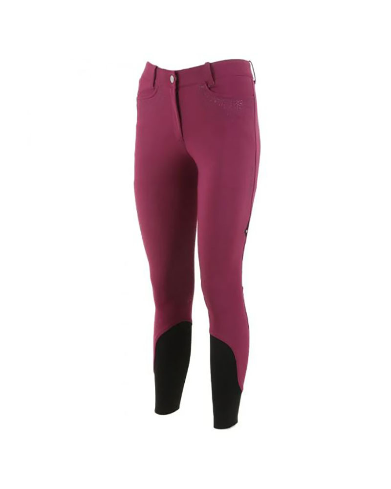Pantalons d'équitation prune (grip aux genoux) pour femme Giaiak - Equiline