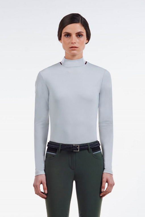 T-shirt d'entraînement à manches longues gris pour femme - Cavalleria Toscana