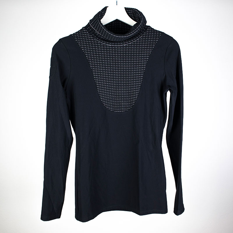 Long sleeve training shirt black with high collar for women – Cavalleria Toscana