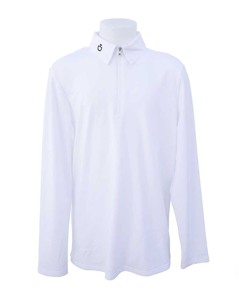Polo polaire de compétition à manches longues blanche pour garçon - Cavalleria Toscana