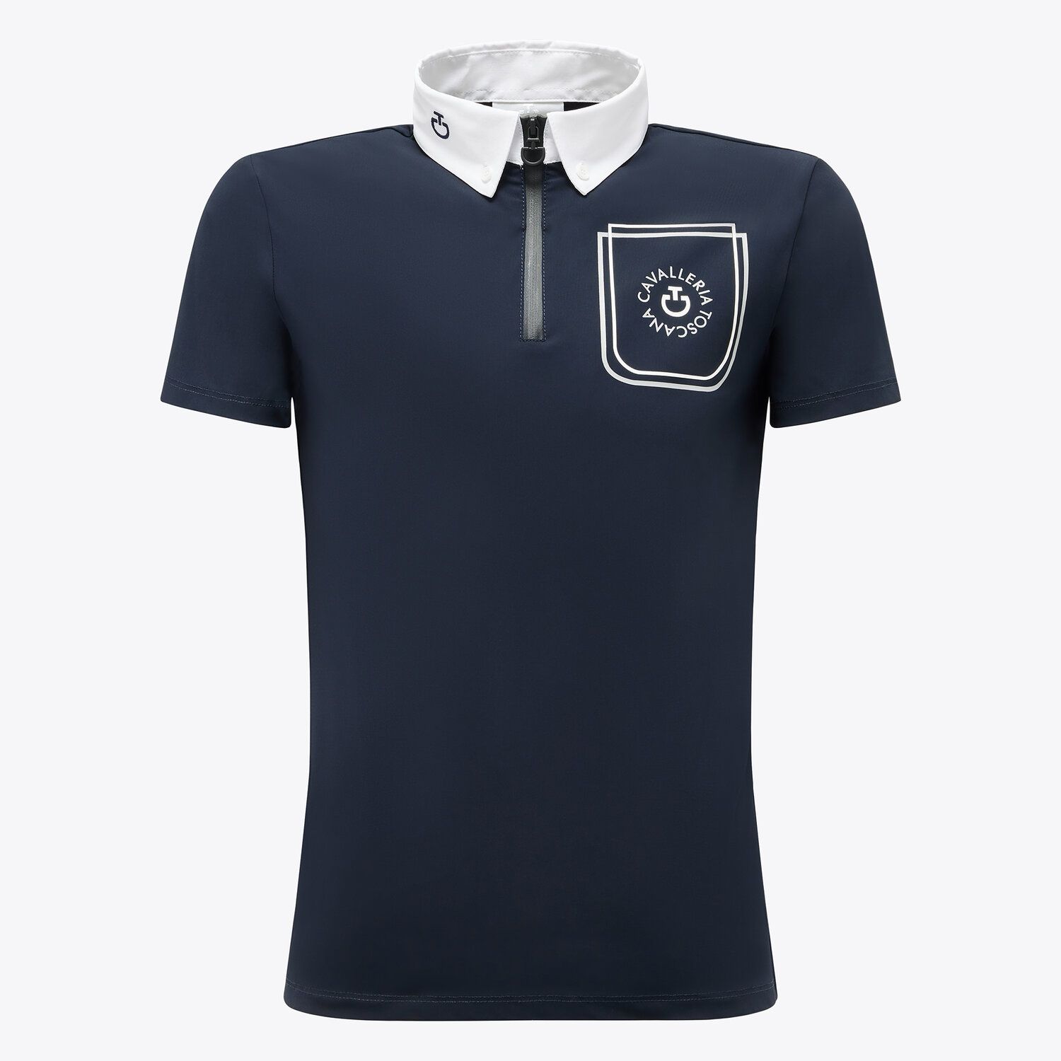 Polo à manches courtes bleu marine avec el logo de la marque pour garçon - Cavalleria Toscana