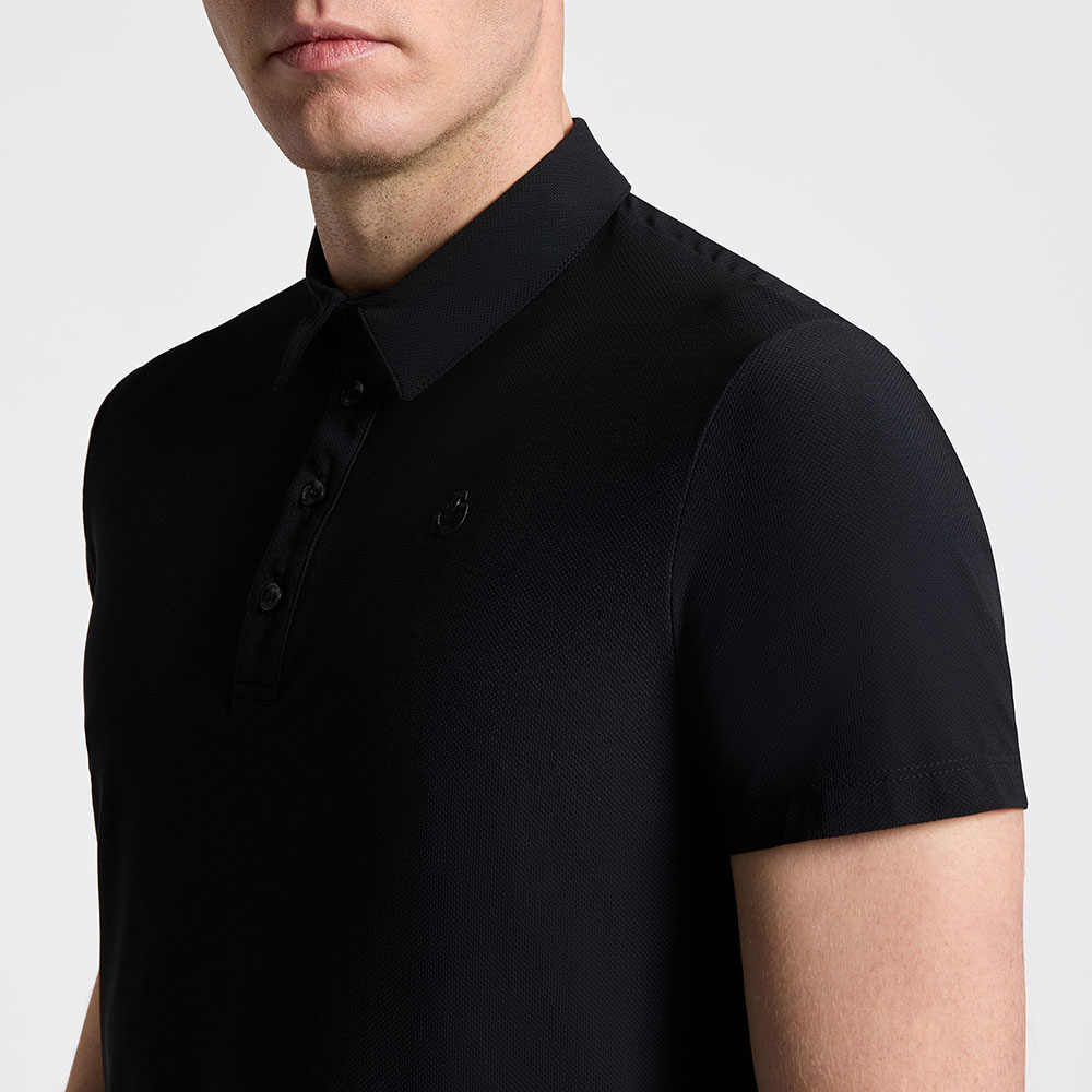 Polo técnico de manga corta en color negro para hombre - Cavalleria Toscana