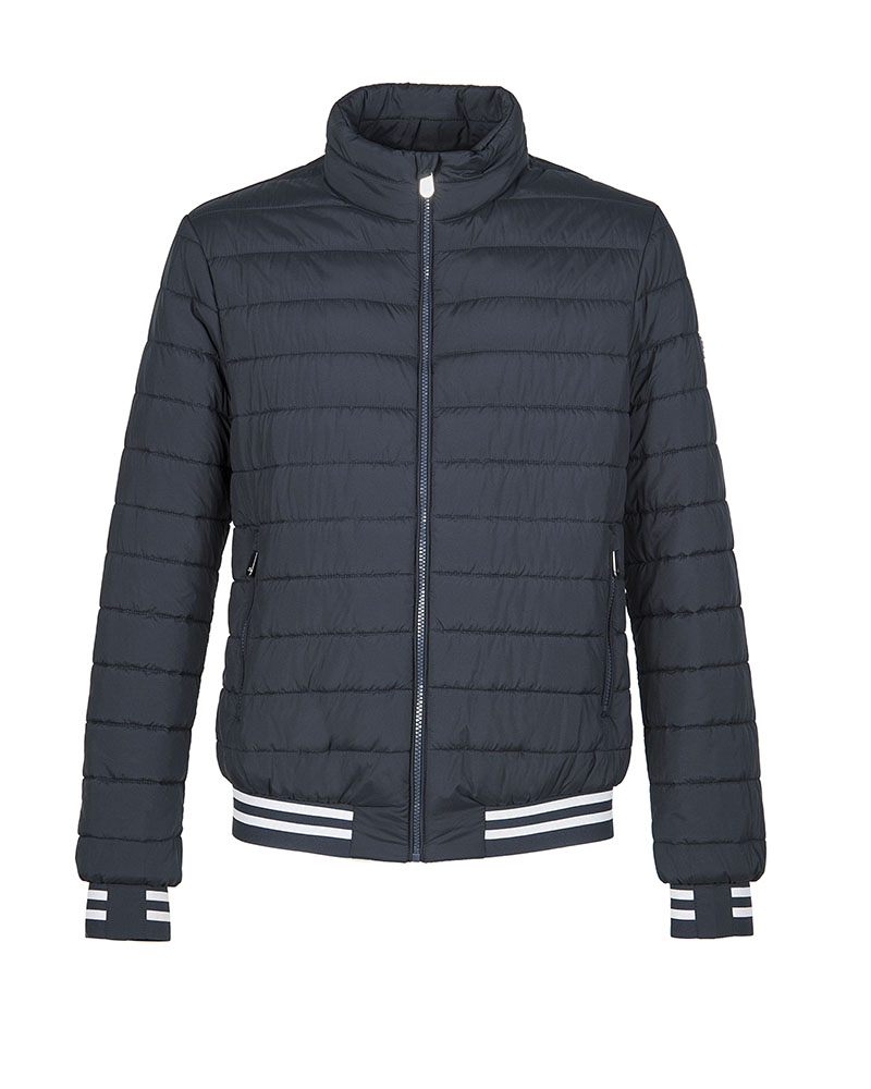 Abrigo azul marino de plumas con malla elastica en las mangas y en la cintura para hombre Leo - Equiline