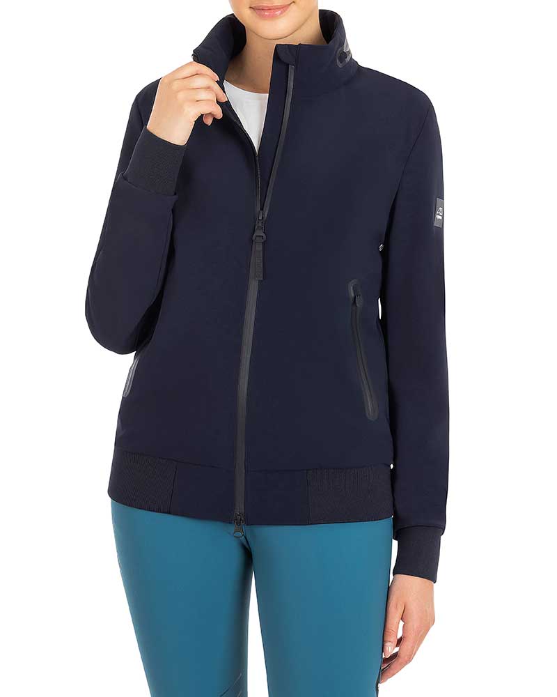 Women’s Navy Blue Technical Training Jacket with Hood - Cassiec - Equiline