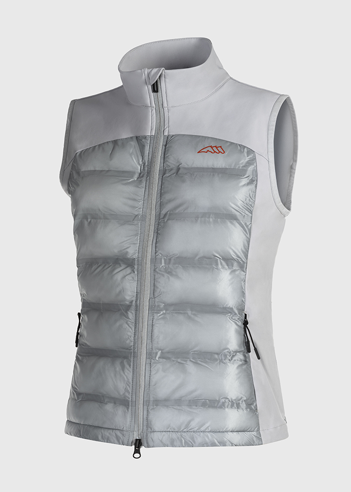 Chaleco acolchado en color gris claro con el logo naranja -Elifre  - Equiline