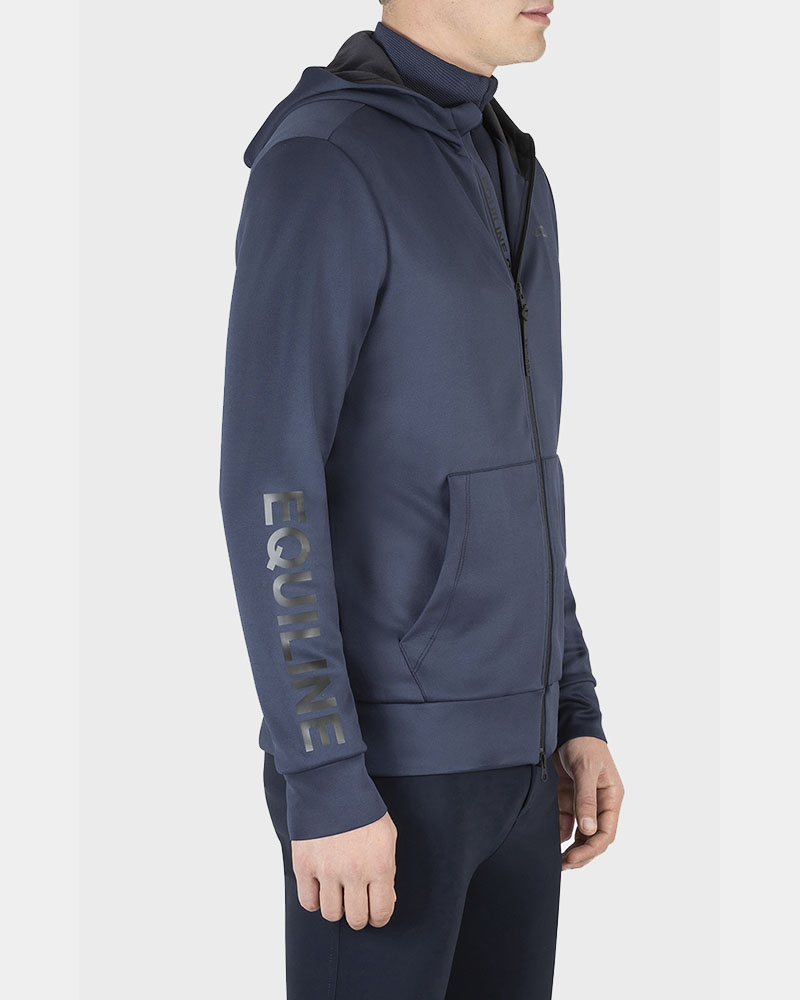 Chaqueta azul marino con capucha y cremallera  técnica para hombre Cenac - Equiline
