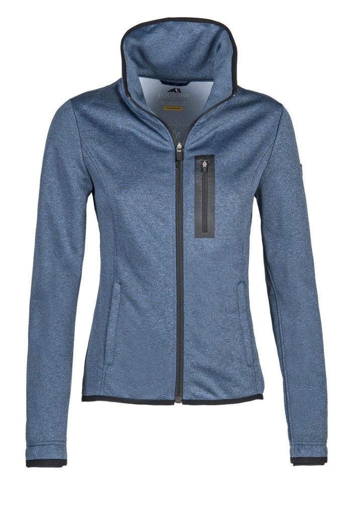 Chaqueta azul denim impermeable con detalles en negro para mujer Tessa - Equiline