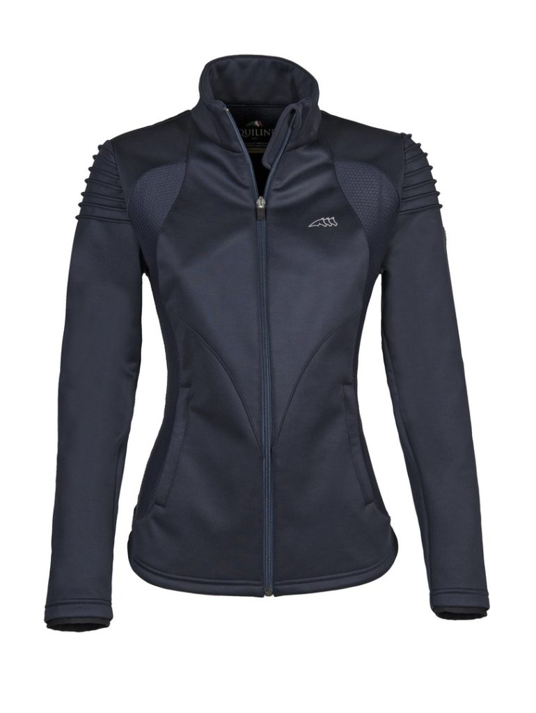 Chaqueta softshell polar de entrenamiento azul marino para mujer - Flyer - Equiline
