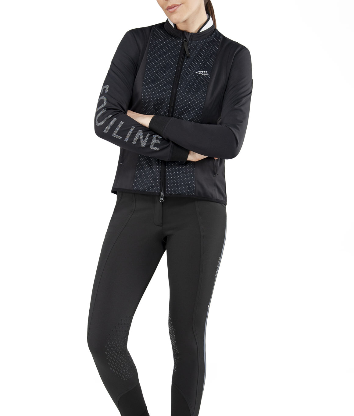 Chaqueta softshell negra estilo beisbolera para mujer - Chester - Equiline
