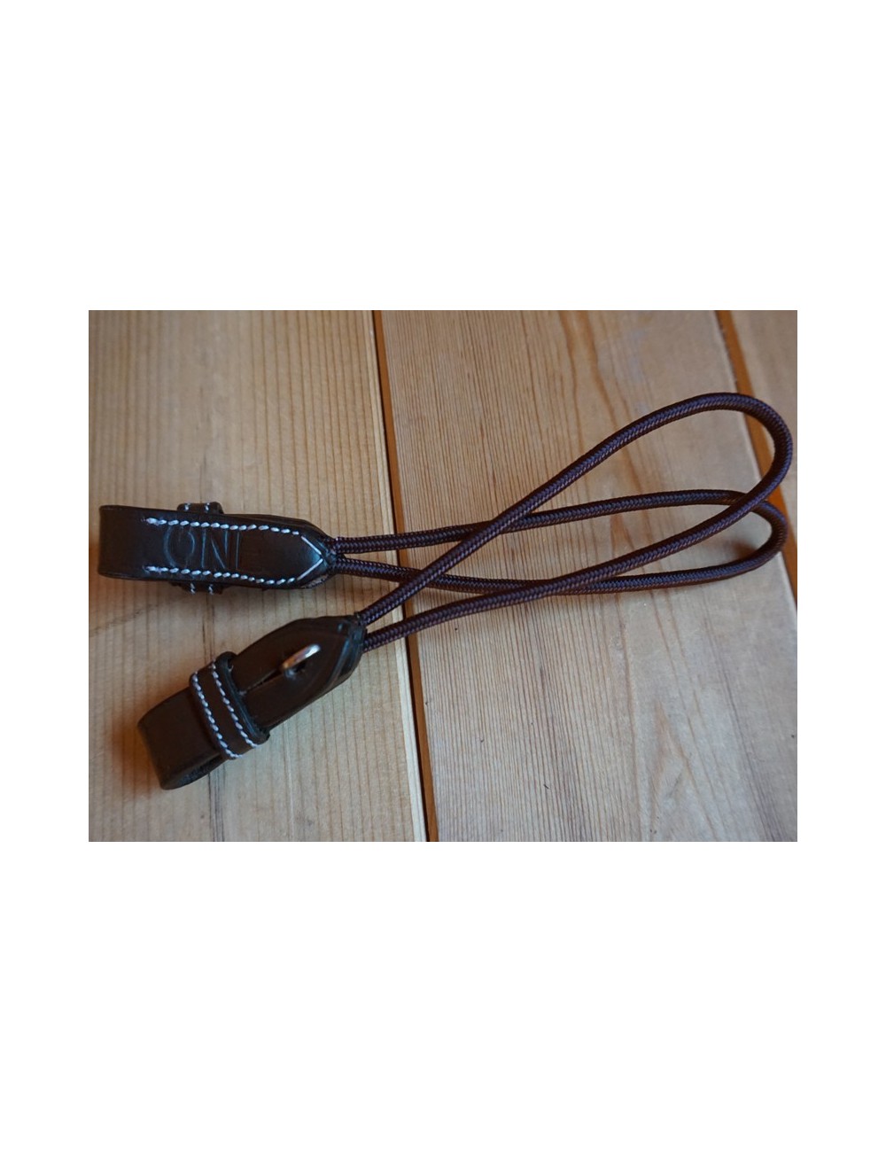 Paire de courroies marron en nylon et cuir marron pour pont Pelham - Jump'in