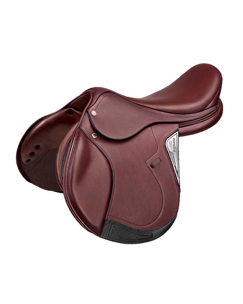 Silla de salto de cuero marrón oscuro - Élite - Equiline