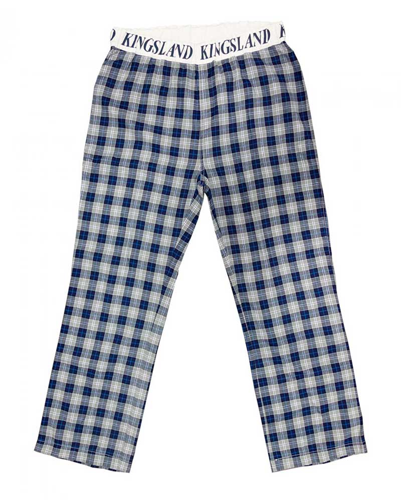 Phoebe Unisex Plaid Pajama Pants – Blue, Grey &amp; Beige – Kingsland