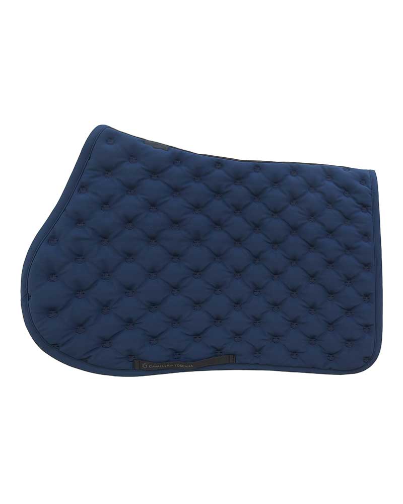 Tapis mullido de saut bleu marine avec broderie "all-over" - Cavalleria Toscana