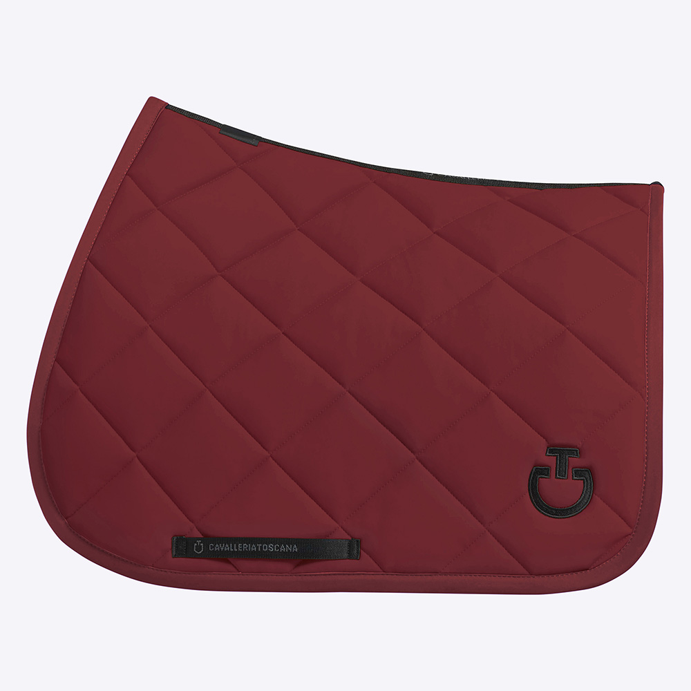 Tapis de saut bordeaux avec el logo brodé en noir Diamond quilted - Cavalleria Toscana