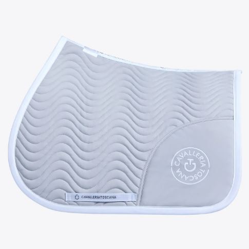 Beige jumping saddle pad for horse - Double Orbit Wave - Cavalleria Toscana