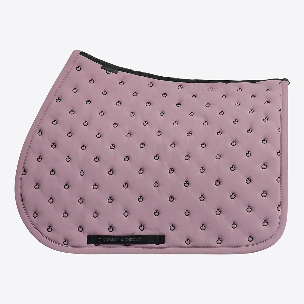 Lilac jumping saddle pad with quilted design and micro-logos for horse and pony - Cavalleria Toscana