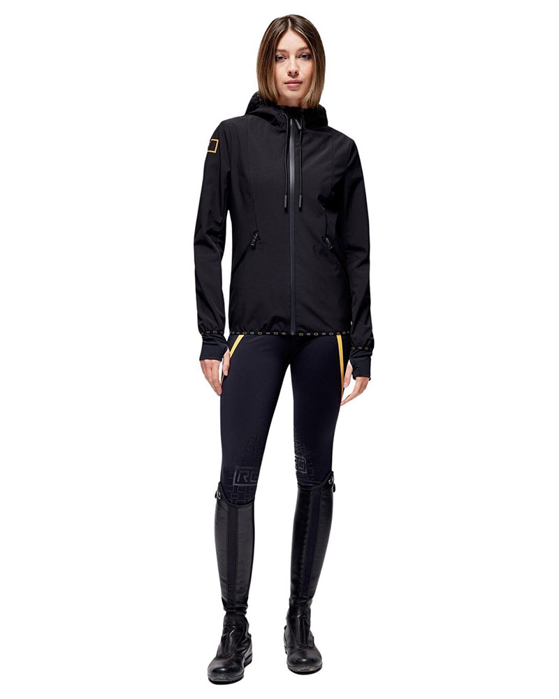 Softshell noir avec capuche et fermeture éclair pour femme - RG