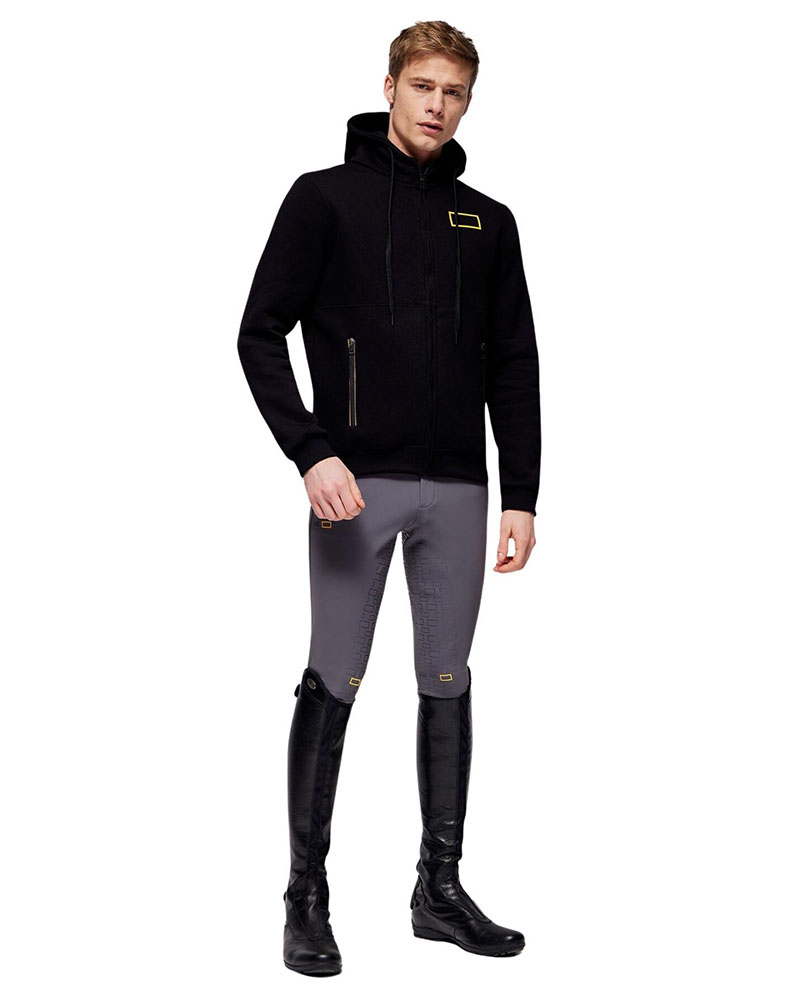 Black hooded zipper jacket for men - RG