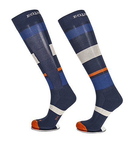 Calcetines Color azul marino con rayas unisex Stripe - Equiline
