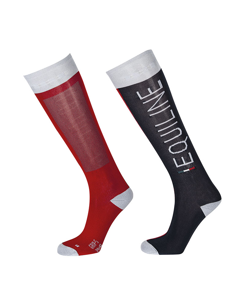 Calcetines altos color azul marino y rojo unisex – Ibert - Equiline