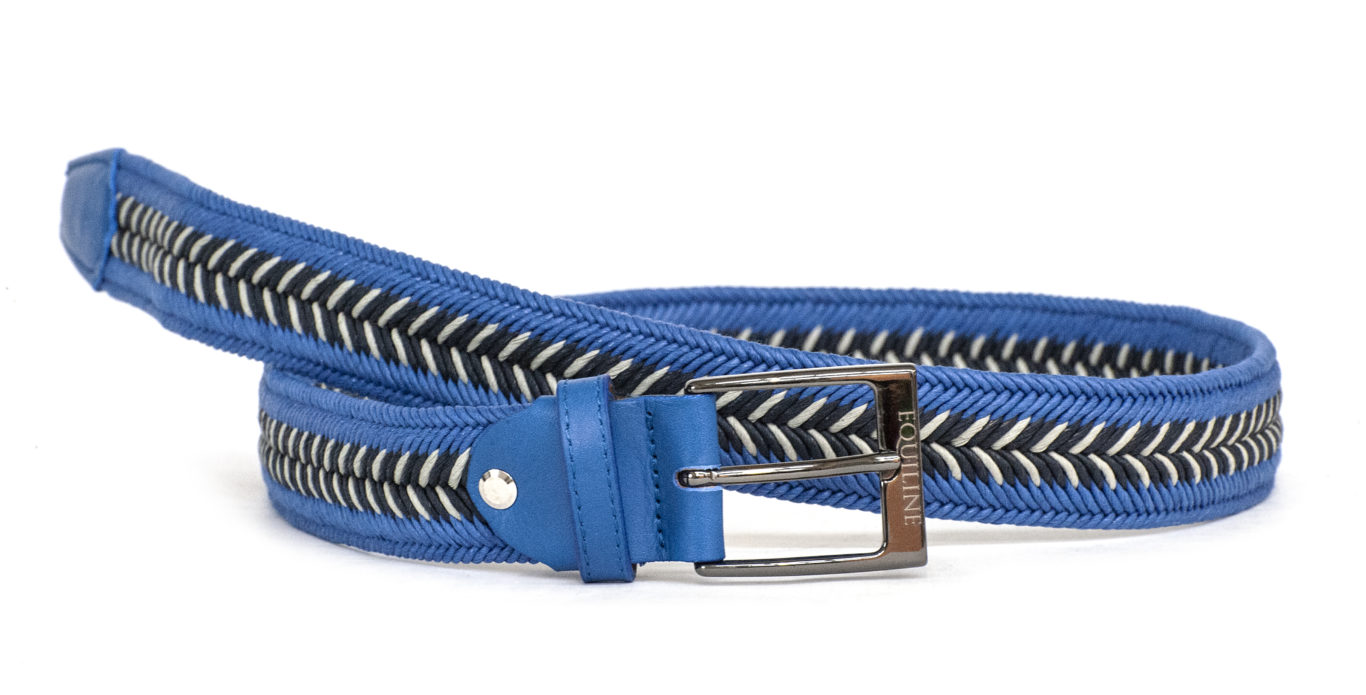 Unisex braided cotton belt blue, grey and black – Poluo – Equiline