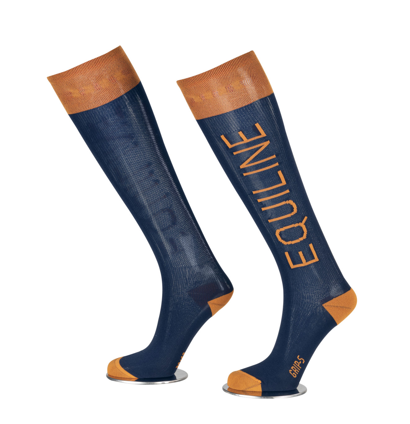Chaussettes hautes bleu marine et orange Cassidy - Equiline
