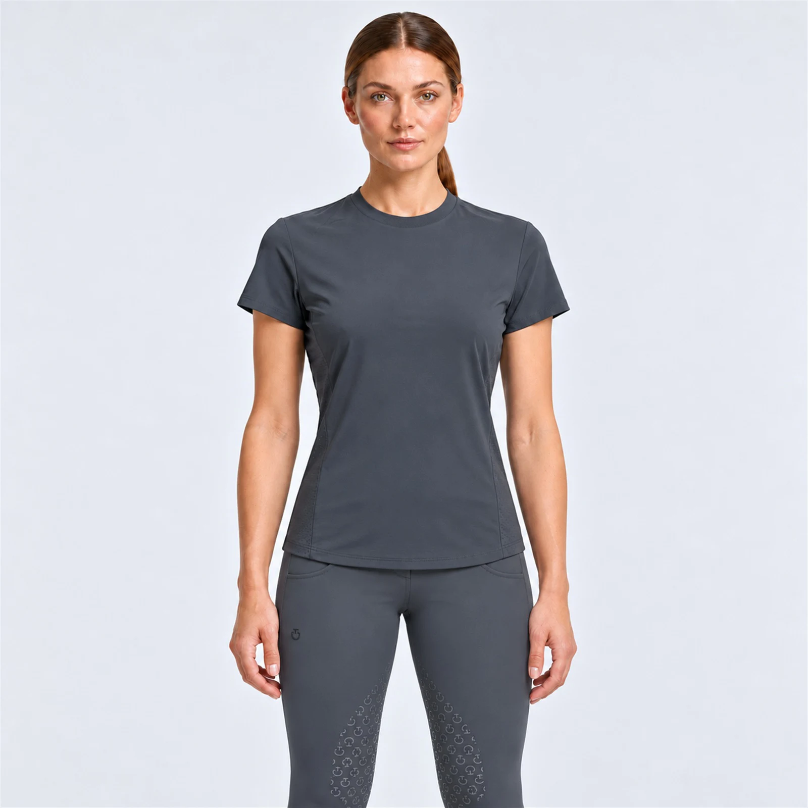 T-shirt d'entraînement gris pour femme - Cavalleria Toscana