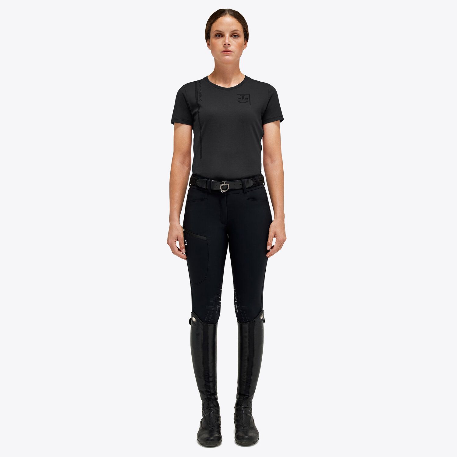 Black short sleeve t-shirt for women - Academy - Cavalleria Toscana